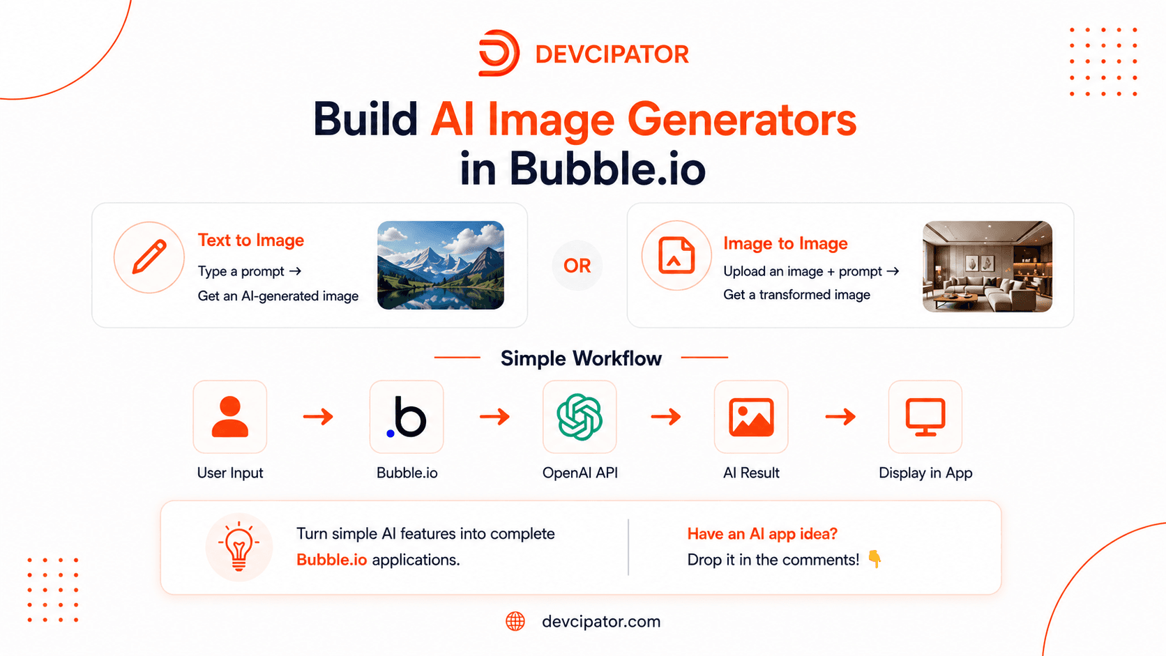 Build AI Image Generation in Bubble.io with OpenAI API (Text-to-Image + Image-to-Image)