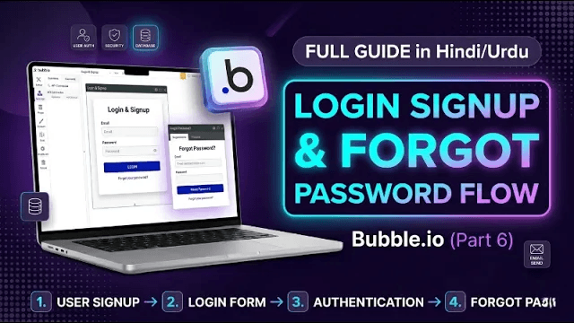 Part 6 | Bubble.io Login, Signup and Forgot Password Flow | Full Guide in Hindi/Urdu